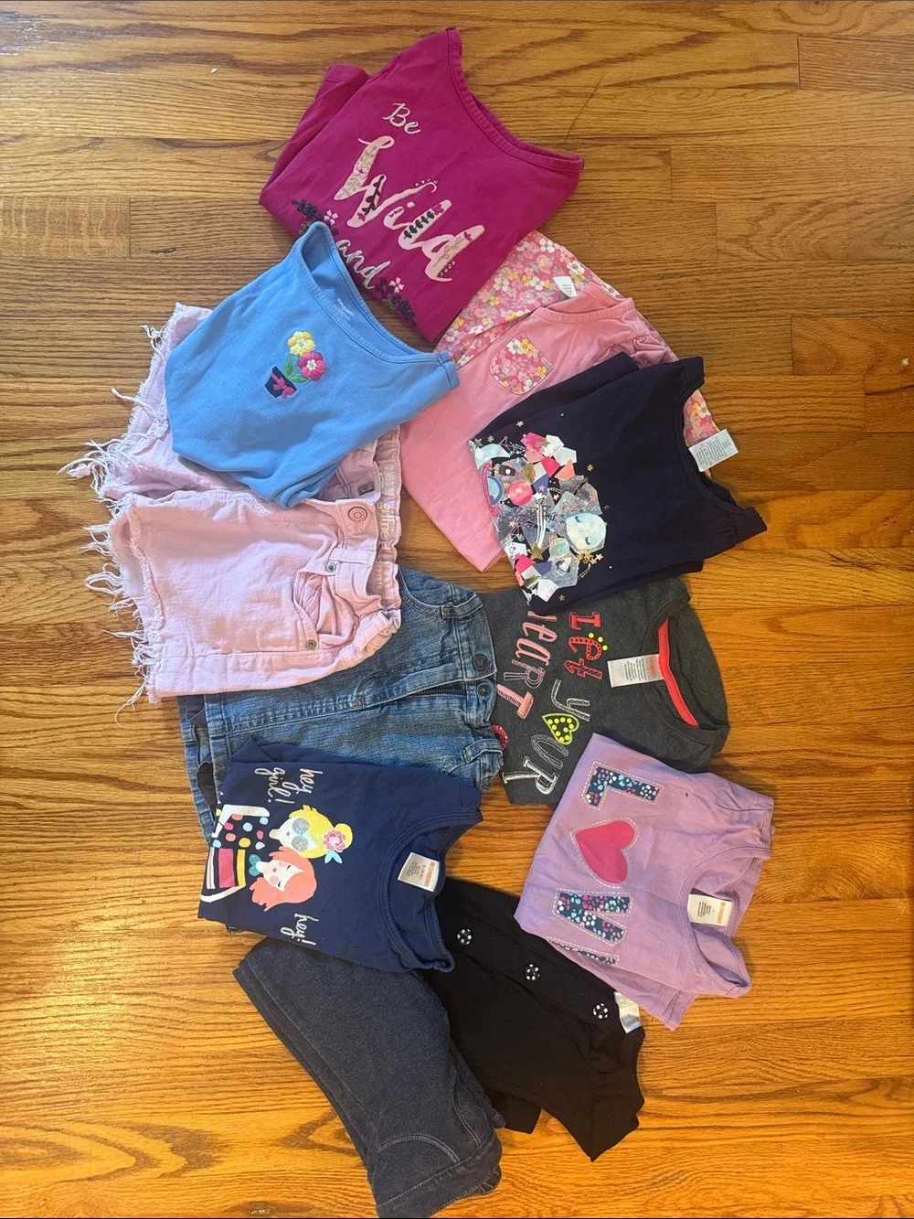 Gymboree Lot!-Girls Mixed Tops & Shorts - Pink, Blue, Purple, Black